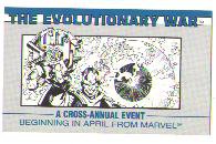 Marvel Comics Evolutionary War checklist card, NM/M 1988