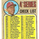 1968 Topps baseball card #278 4th series checklist - UNMARKED Orlando Cepeda VG/EX miscut