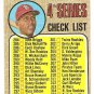 1968 Topps baseball card #278 4th series checklist - UNMARKED Orlando Cepeda VG/EX miscut