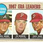 1968 Topps baseball card #7 ERA Leaders Phil Niekro Jim Bunning Chris Short VG
