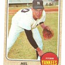 1968 Topps baseball card #120 Mel Stottlemyre New York Yankees EX