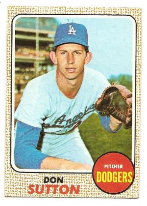 1968 Topps baseball card #103 Don Sutton Los Angeles Dodgers VG