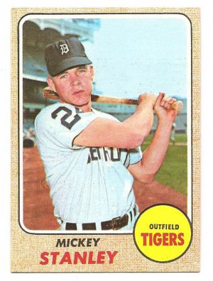 1968 Topps baseball card #129 Mickey Stanley Detroit Tigers VG