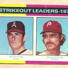 1975 Topps baseball card #312 Strikeout Leaders - Nolan Ryan & Steve Carlton G/VG