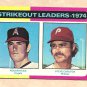 1975 Topps baseball card #312 (B) Strikeout Leaders - Nolan Ryan & Steve Carlton G/VG