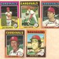 1975 Topps baseball card #296, 353, 381, 398, 404 St. Louis Cardinals Sizemore Sosa Curtis Foster