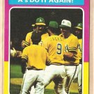 1975 Topps baseball card #466 Oakland A's win the World Series! NM/M