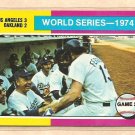 1975 Topps baseball card #462 World Series game 2 Oakland A's Los Angeles Dodgers NM