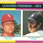 1975 Topps baseball card #313 Leading Fireman Terry Forster Mike Marshall NM/M