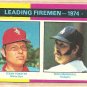 1975 Topps baseball card #313 (B) Leading Fireman Terry Forster Mike Marshall NM