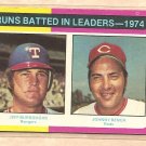 1975 Topps baseball card #308 RBI Leaders Jeff Burroughs Johnny Bench VG