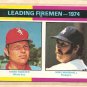 1975 Topps baseball card #313 (C) Leading Fireman Terry Forster Mike Marshall NM