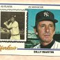 1978 Topps baseball card #721 (B) Billy Martin New York Yankees NM/M