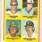 1978 Topps baseball card #701 Tom Hume Larry Landreth Steve McCatty Bruce Taylor VG