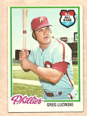 1978 Topps baseball card #420 Greg Luzinski Philadelphia Philles VG