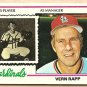 1978 Topps baseball card #324 Vern Rapp St. Louis Cardinals EX/NM