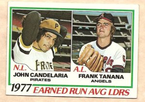 1978 Topps baseball card #207 Earned Run Average Leaders John Candelaria Frank Tanana EX+