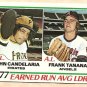 1978 Topps baseball card #207 Earned Run Average Leaders John Candelaria Frank Tanana EX+