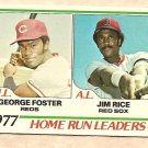 1978 Topps baseball card #202 (C) Home Run Leaders George Foster Jim Rice EX
