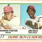 1978 Topps baseball card #202 (D) Home Run Leaders George Foster Jim Rice EX