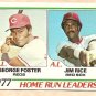 1978 Topps baseball card #202 (D) Home Run Leaders George Foster Jim Rice EX