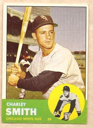 1963 Topps baseball card #424 Charley Smith Chicago White Sox EX
