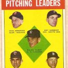 1963 Topps baseball card #8 Pitching Leaders Dick Donovan Ray Herbert Jim Bunning Camilo Pascual EX
