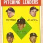1963 Topps baseball card #8 Pitching Leaders Dick Donovan Ray Herbert Jim Bunning Camilo Pascual EX