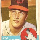 1963 Topps baseball card #12 Steve Barber Baltimore Orioles EX