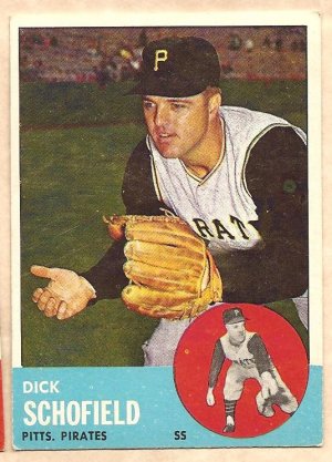 1963 Topps baseball card #34 Dick Schofield Pittsburgh Pirates VG/EX