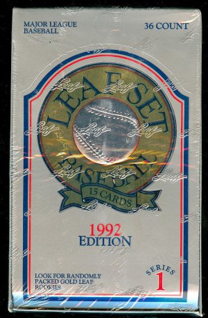 1992 Leaf Set Baseball card wax box, series 1, Factory sealed, 36 packs, never opened, MINT
