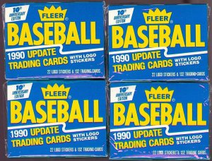 1990 Fleer baseball card UPDATE set, 132 cards, Factory sealed, never opened, MINT, Frank Thomas RC