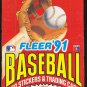 1991 Fleer Baseball card wax box, 36 packs, never opened, MINT