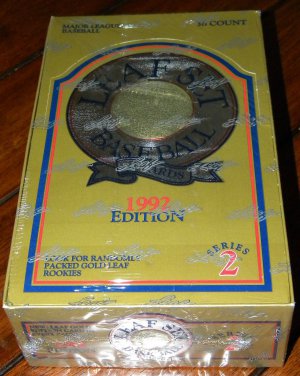 1992 Leaf Set Baseball card wax box, Series 2, Factory sealed, 36 packs, never opened, MINT