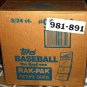 1989 Topps Baseball card Rack Pack CASE, 3/24 ct, never opened, MINT Rak Pak