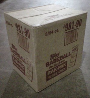 1990 Topps Baseball card Rack Pack CASE, 3/24 ct, never opened, MINT Rak Pak