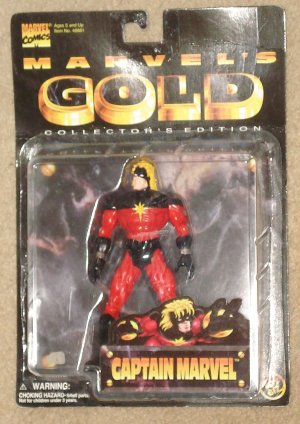 Marvel's Gold Captain Marvel action figure 1997, MIP Toy Biz Mar-Vell