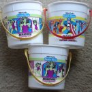 3 1989 White Castle Marvel Super-Heroes pails buckets - She-Hulk Captain America