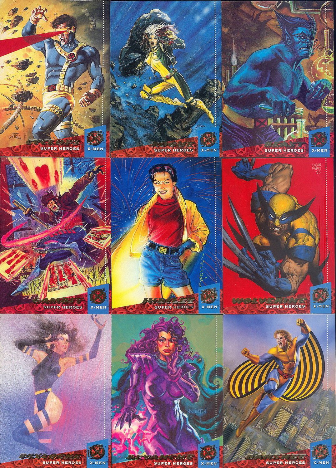 1994 Fleer Ultra XMen comic card set, 150 cards, NM/M