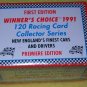 1991 Winner's Choice 120 Racing card factory set, NM/M race cars, NASCAR stock cars