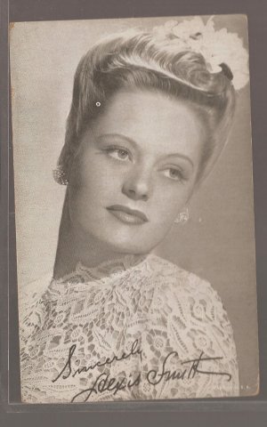 Alexis Smith arcade vending machine exhibit card, VG condition