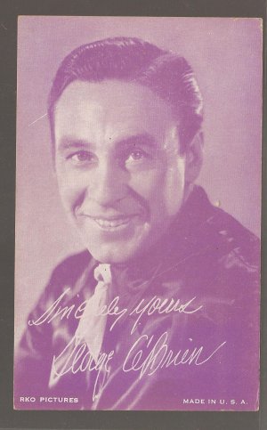 George O'Brien arcade vending machine exhibit card, EX condition