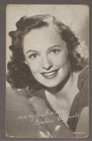 Geraldine Fitzgerald arcade vending machine exhibit card, Good condition