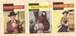 3 diff 1958 Topps TV Westerns non-sports trading cards Restless Gun Californians Tales Wells Fargo