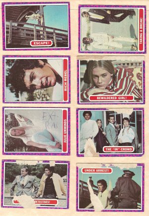 8 different 1968 Topps Mod Squad TV show cards 12, 23, 25, 26, 40, 42, 46, 47 Lot#2