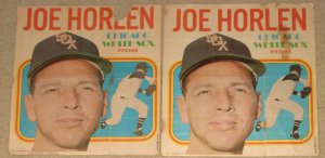 THREE 1970 Topps baseball poster (2) Joe Horlen Denny McLain #'s 1 & 24