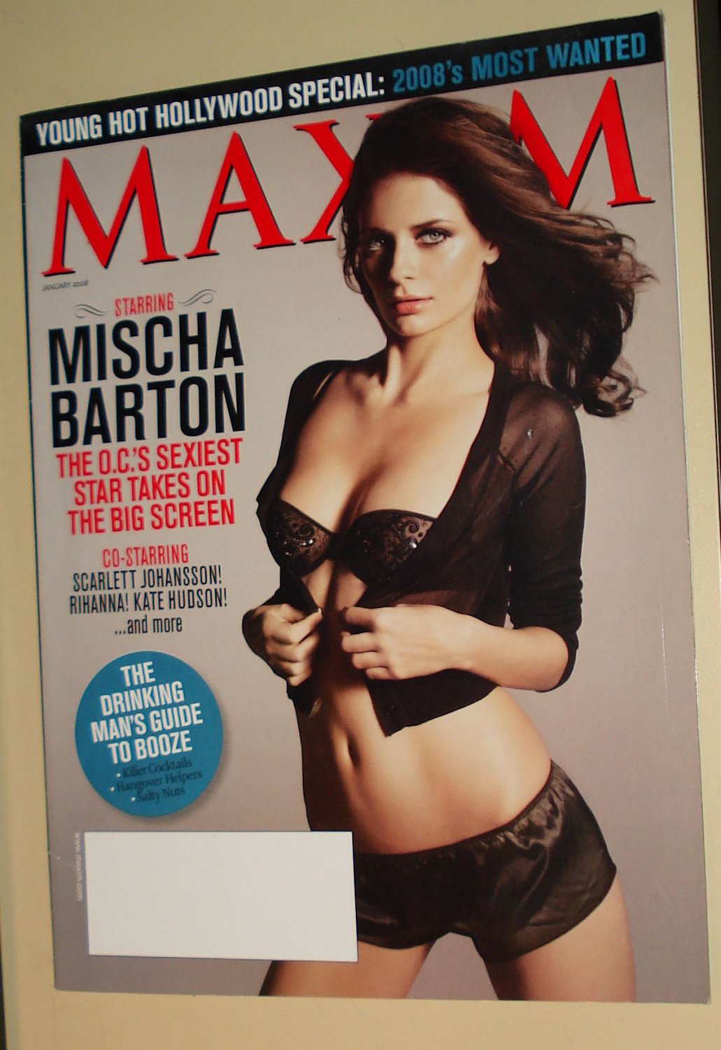 Maxim Magazine January 2008 Mischa Barton, booze guide, whose hot in  Hollywood, EX