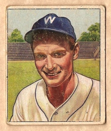1950 Bowman baseball card #17 Sid Hudson G/VG Washington Senators