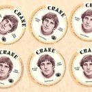 1976 Crane Potato Chips football disc card Greg Landry Detroit Lions NM/M 6 cards