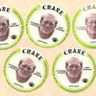 1976 Crane Potato Chips football disc card Terry Bradshw Pittsburgh Steelers NM/M 5 cards